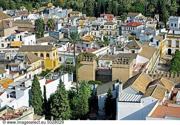 Großstadt  Turm  Ansicht  Sevilla  Andalusien  Spanien
