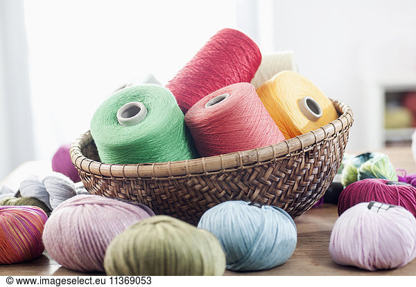 Group of multicolor reel of sewing thread