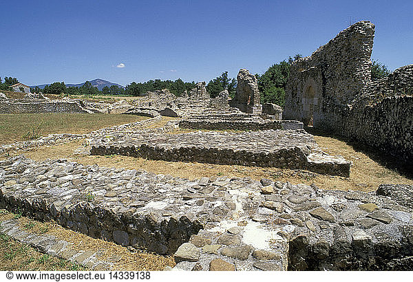 grumentum excavations: amphitheatre  grumento nova  italy