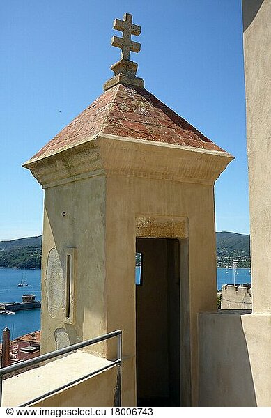 Guard house  guard tower  watchtower  Forte Falcone fortress  Portoferraio  Elba  Tuscany  Italy  Europe