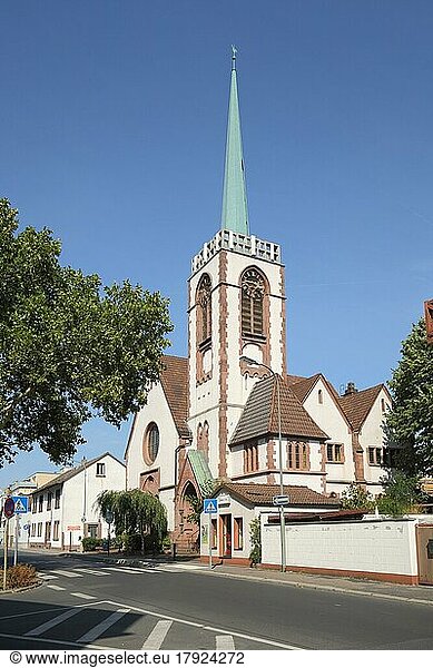Gustav Adolf Kirche erbaut 1884  Bürgel  Main  Offenbach  Hessen  Deutschland  Europa
