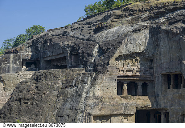 Höhle 8  Ellora-Höhlen  UNESCO-Weltkulturerbe  Ellora  Maharashtra  Indien
