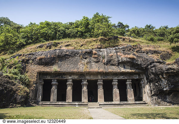 Höhlentempel der Insel Elephanta  UNESCO-Weltkulturerbe  Mumbai  Maharashtra  Indien  Asien
