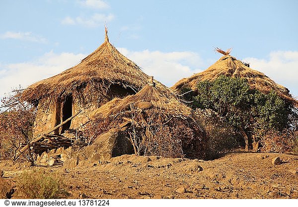 Hütten in Wollo  Äthiopien.