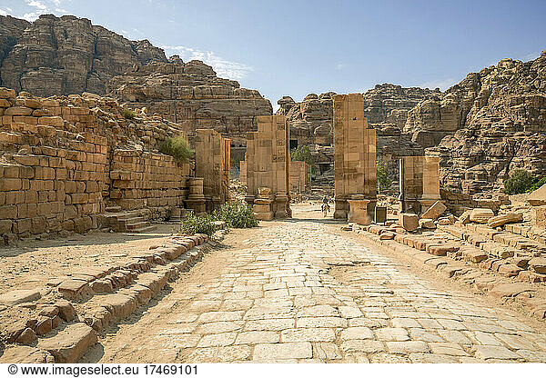 Hadrian's Gate at Rock City of Petra  Jordan