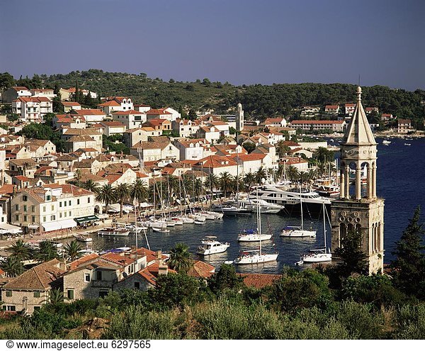 Hafen  Europa  Stadt  Ansicht  Erhöhte Ansicht  Aufsicht  heben  Kroatien  Dalmatien