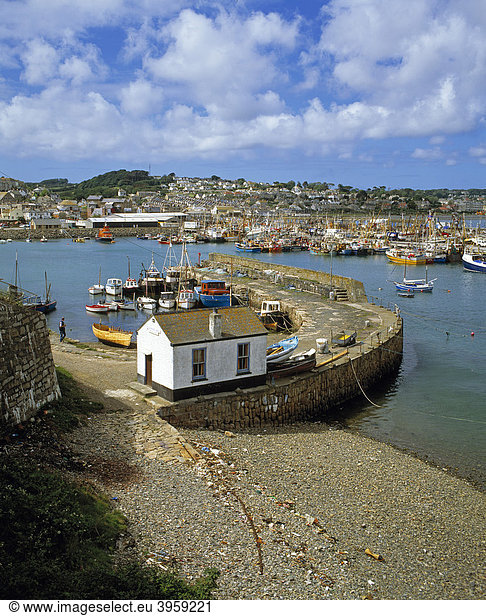 Hafen mit Fischerbooten Newlyn Penzance Cornwall England Großbritannien Europa