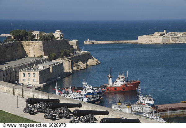 Hafen Valletta Hauptstadt Europa Ehrfurcht Garten Ansicht Malta