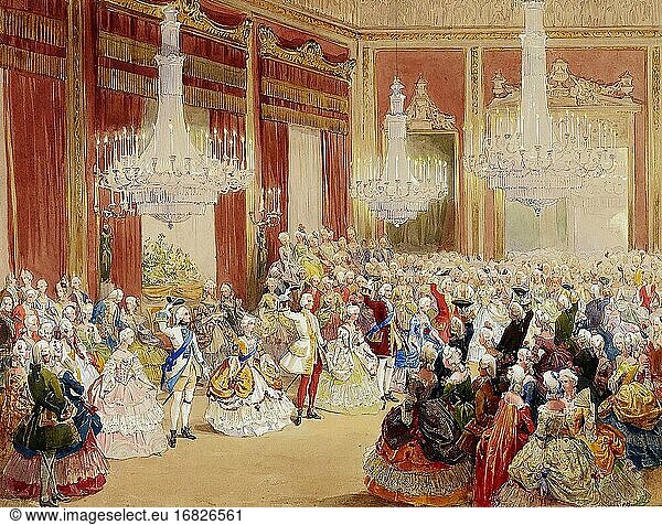 Haghe Louis - the 1745 Fancy Ball at Buckingham Palace 6 June 1845 - Belgian School - 19th Century.