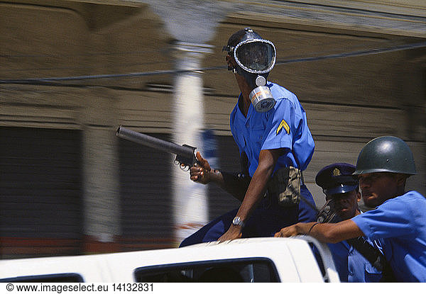 Haitien Riot Police on Patrol  1994