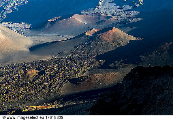 Haleakala Crater at sunset.
