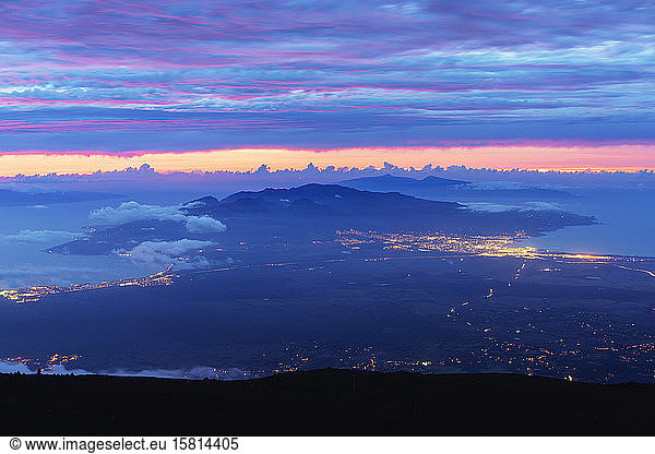 Haleakala National Park  view of west Maui  Maui Island  Hawaii  United States of America  North America