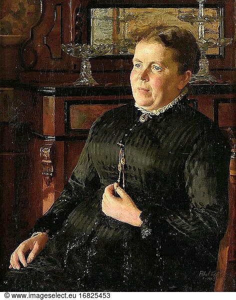 Halkett Fran?ois - Femme Dans Son Int?rieur - Belgian School - 19th Century.