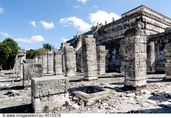 Halle der tausend Säulen  in Chichen Itza  Yucatan  Mexiko  Zentralamerika