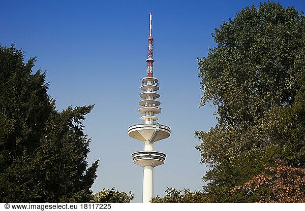 Hamburg TV Tower  Heinrich Hertz Tower  Planten un Blomen Public Park  Hamburg  Germany  Europe