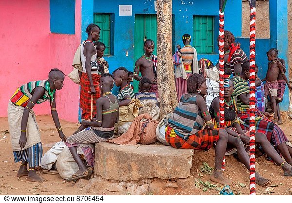 Hamer People In Dimeka Town  Omo Valley  Ethiopia.