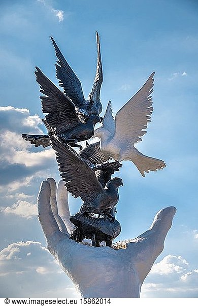 Hand of Peace sculpture in Kusadasi  Turkey