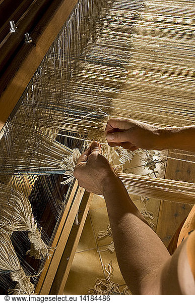 Handicraft of ''Drap'' traditional cloth  Valgrisanche  Valle d´Aosta  Italy  Europe