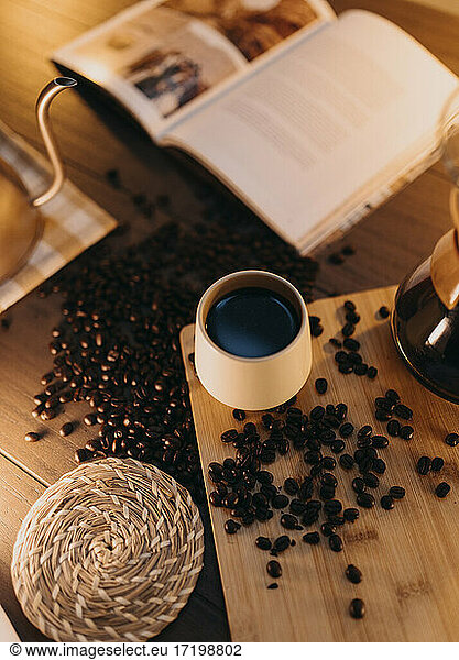 Handmade coffee prepared at home
