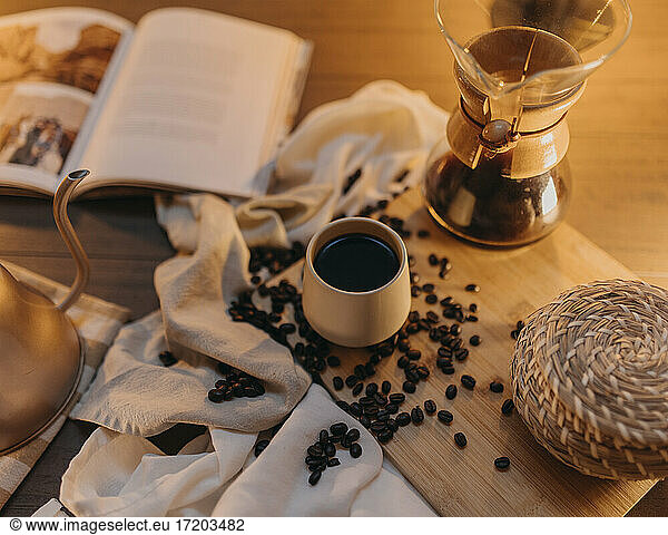 Handmade coffee prepared at home