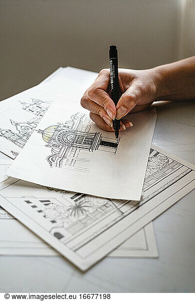 Hands Drawing Architektur und Design
