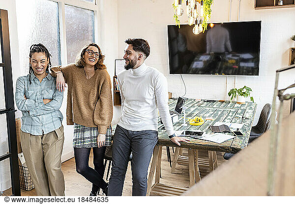 Happy business people having fun in office