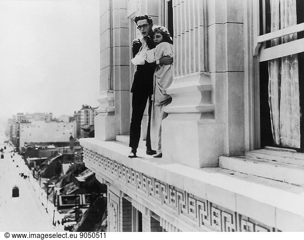 Harold Lloyd and actress in High And Dizzy  1920