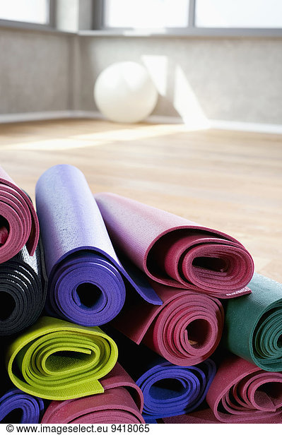 Haufen Farbaufnahme Farbe Close-up Yoga Matte