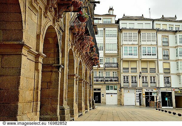 Hauptplatz der Stadt Lugo  Spanien