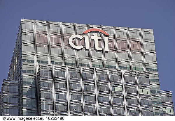 Hauptsitz der Citi Bank in Canary Wharf. London  Großbritannien.