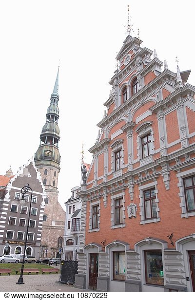 Haus der Mitesser und St. Peters Kirche  Riga  Lettland