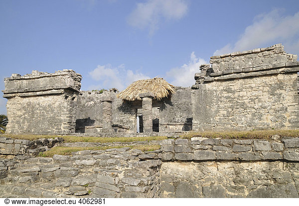Haus des Wassers  Casa de Chultun  Struktur 20  Tulum  Maya Ausgrabungsstätte  Quintana Roo  Halbinsel Yucatan  Mexiko  Zentralamerika