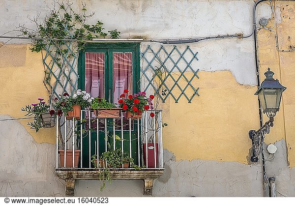 Haus in der Stadt Trapani an der Westküste von Sizilien in Italien.