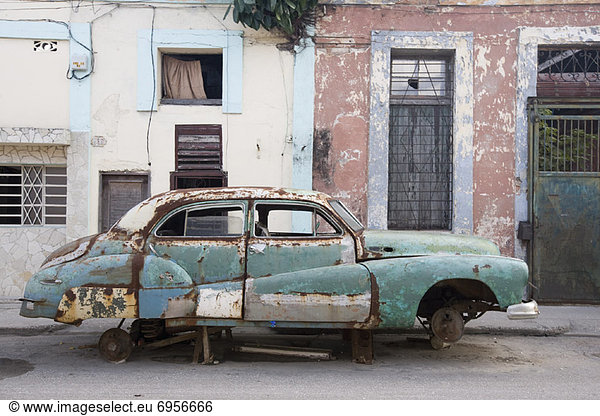 Havanna  Hauptstadt  Auto  Gebäude  Kuba  alt