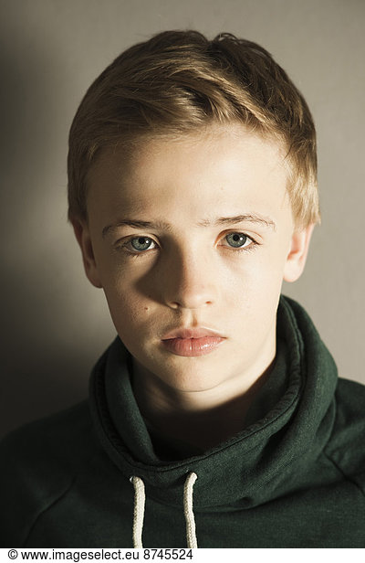 Head and Shoulders Portrait of Boy  Studio Shot