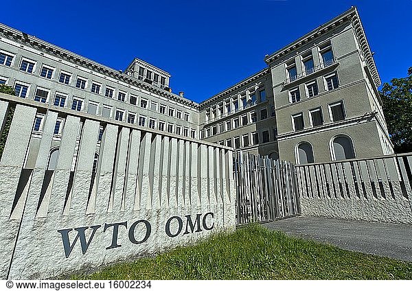 Headquarters of the World Trade Organization  WTO  at the Centre William Rappard  Geneva  Switzerland.