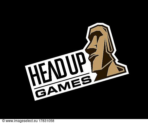 Headup Games  gedrehtes Logo  Schwarzer Hintergrund