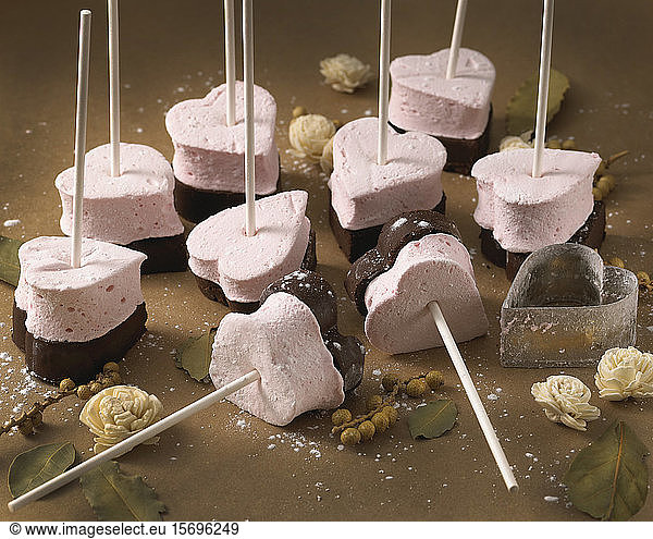 heart  marshmallows  chocolate  food  romance