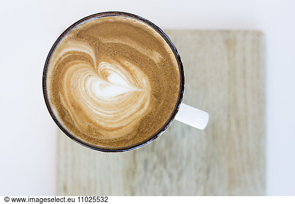 Heart shape on cappuccino