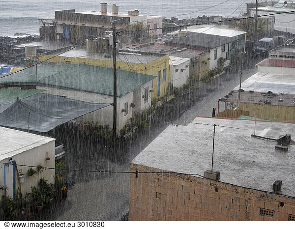 Heavy rainfall  La Bombilla  La Palma  Canary Islands  Spain