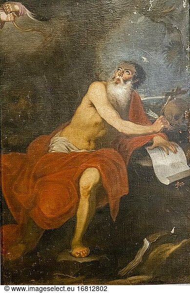 Heiliger Hieronymus  Öl auf Leinwand  17. Jahrhundert  Kirche San Bartolomé  Atienza  Provinz Guadalajara  Spanien.
