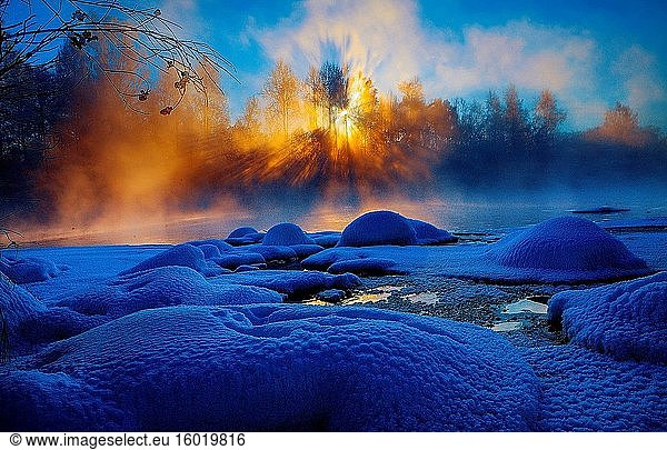 Heilongjiang Provinz Yichun Hongxing Vulkanische Geologie Park Schnee
