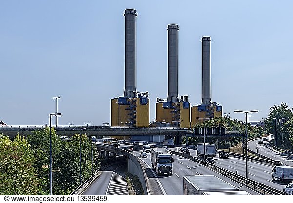 Heizkraftwerk Wilmersdorf  unterhalb der A 100  Charlottenburg-Wilmersdorf  Berlin  Deutschland  Europa
