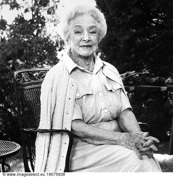 Helen Hayes  seated Publicity Portrait for the Television Special  'Wildflowers with Helen Hayes'  PBS  1992