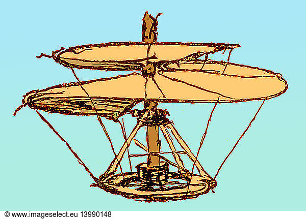 Helical Air Screw or Helicopter  Leonardo Da Vinci