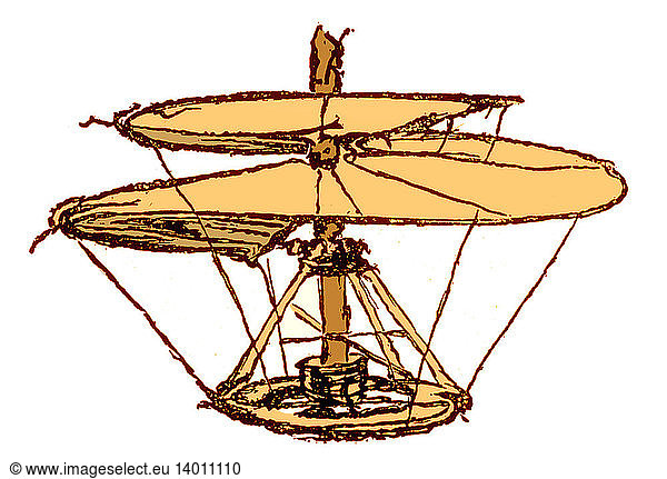 Helical Air Screw or Helicopter  Leonardo Da Vinci