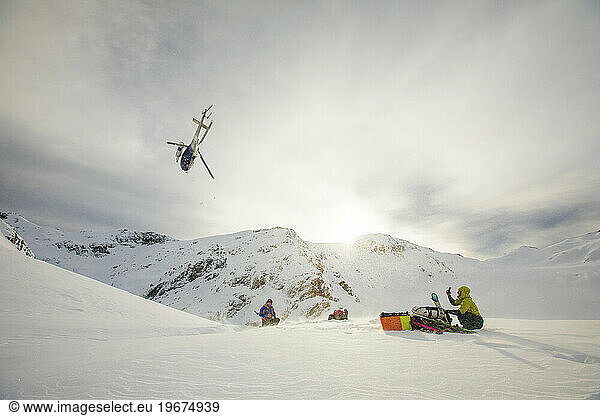 Helicopter heads home after dropping off two passengers