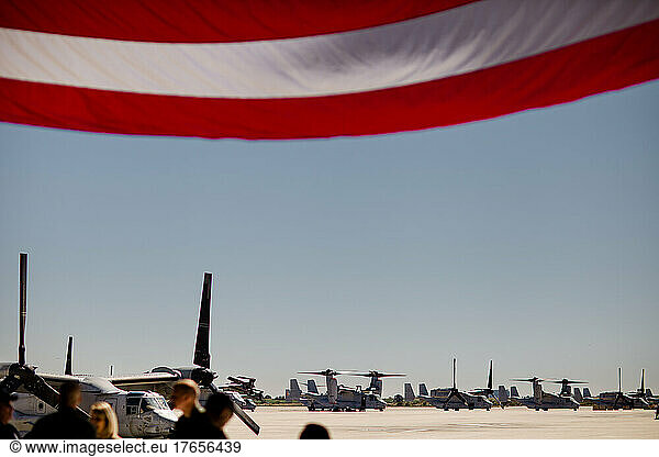 Helicopters on Tarmac at Miramar Base in San Diego