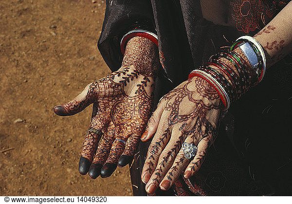 Henna Designs on Bride's Hands  India