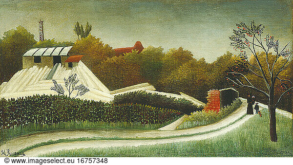 Henri Rousseau  1844–1910. Sawmill  Outskirts of Paris   1888–1895. Oil on canvas.
Inv. No. 1950.133 
Chicago  Art Institute.
